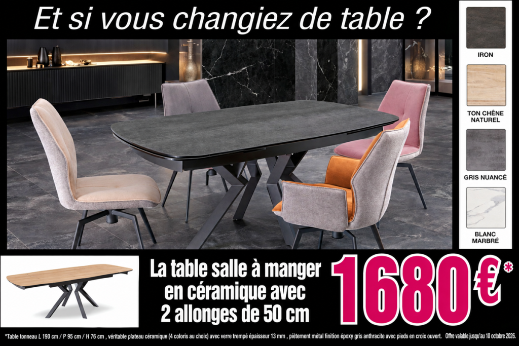 sieges marco - promotion table ceramique